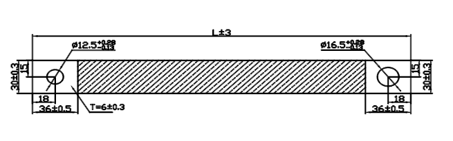銅編織帶軟連接總長(zhǎng)示意圖 銅編織帶軟連接總長(zhǎng)示意圖