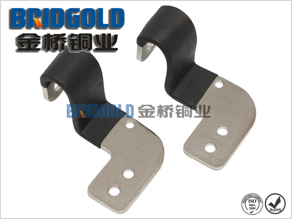 金橋生產(chǎn)的新能源汽車動力電池銅箔軟連接產(chǎn)品，帶絕緣材料